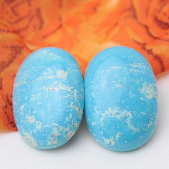 🌹Vintage Glorius sky blue oval shape stud earring - Picture 8 of 15